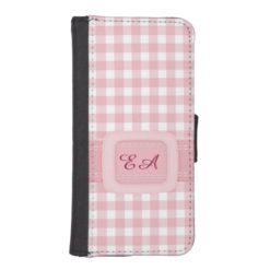 sweet gingham - pink iPhone SE/5/5s wallet