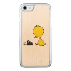 traditional telephone & cute ducky Carved iPhone 7 case