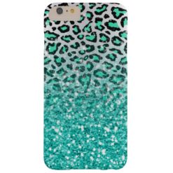 trendy summer aqua green leopard animal print barely there iPhone 6 plus case