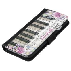 vintage floral music piano keyboard wallet phone case for iPhone 6/6s