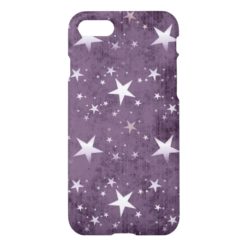 vintage white stars on purple background vector iPhone 7 case