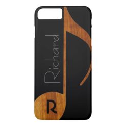 wood-color music note with name iPhone 7 plus case