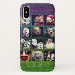 12 square instagram photo collage colorful design iPhone x Case