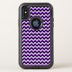 3D Chevron in Purples and Black OtterBox Defender iPhone X Case