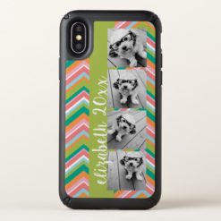 4 Photo  Film Strip Collage Colorful Chevrons Speck iPhone X Case