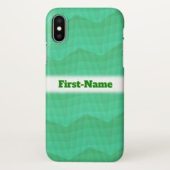 Abstract Aquamarine Wavy and Lines Pattern; Name iPhone X Case