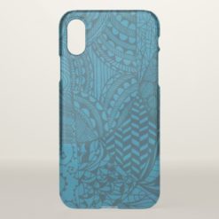 Abstract Blue Pattern iPhone X Case