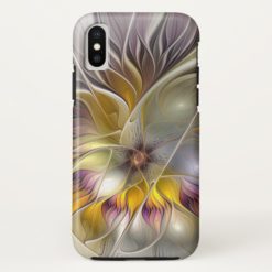 Abstract Colorful Fantasy Flower Modern Fractal iPhone X Case
