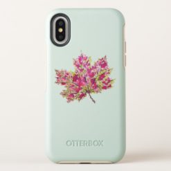 Abstract Colorful Watercolor Autumn Leaf OtterBox Symmetry iPhone X Case