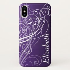 Abstract Swirls with Area for Name iPhone X Case