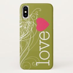 Abstract Swirls with Love iPhone X Case
