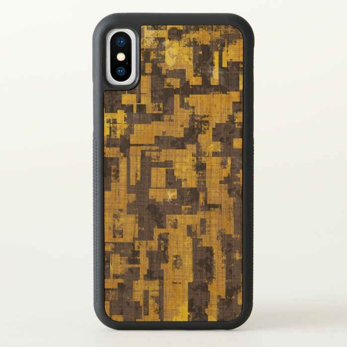 Abstract Urban Distorted Cubes Background Yellow iPhone X Case
