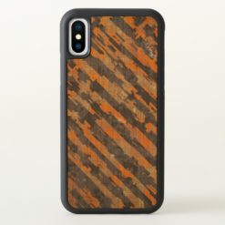 Abstract Urban Distorted Lines Background Orange iPhone X Case