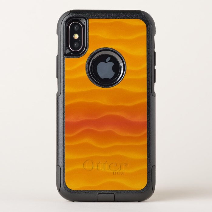 Abstract Waves of Yellow and Orange OtterBox Commuter iPhone X Case