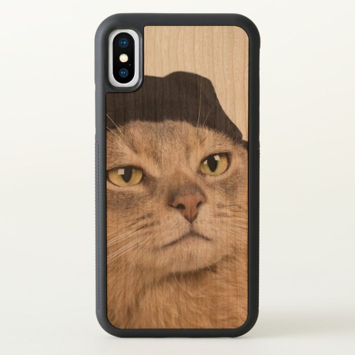 Abyssinian Cool Cap Cat iPhone X Case