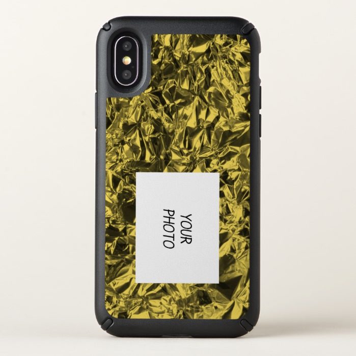 Aluminum Foil Design in Golden Yellow Speck iPhone X Case
