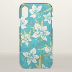 Anaina Hou Hawaiian Tropical Floral - Teal iPhone X Case