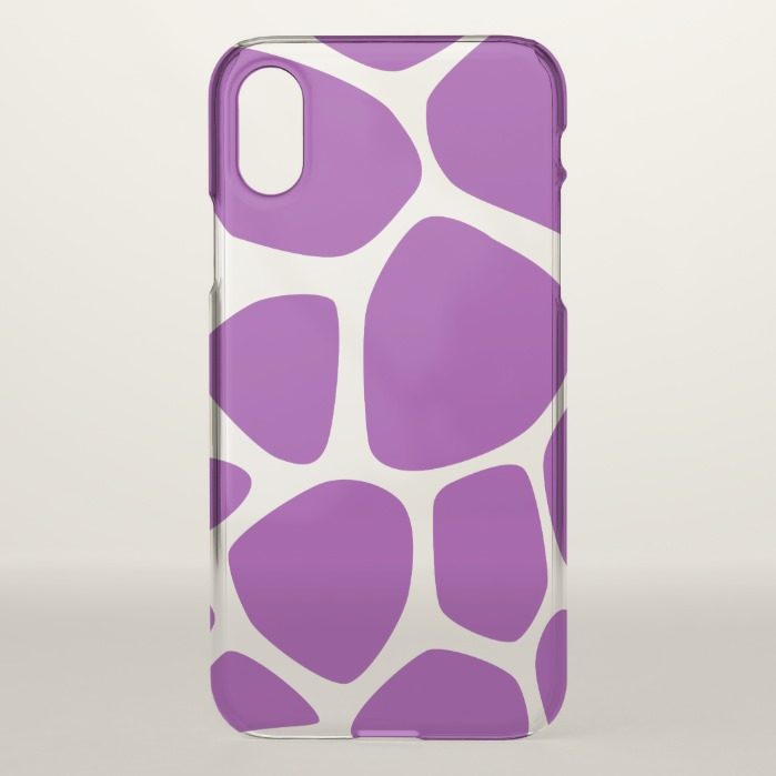 Animal Print (Giraffe Pattern) - Purple White iPhone X Case