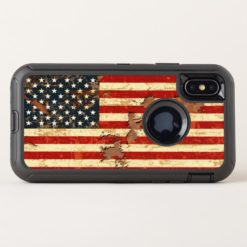 Antique Rusted American Flag USA OtterBox Defender iPhone X Case