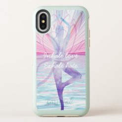 Beautiful Pink & Blue Vrikshasana Yoga OtterBox Symmetry iPhone X Case