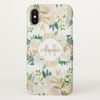 Beautiful Rustic Gold White Floral Monogram iPhone X Case
