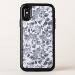 Beautifully Drawn Blue Spring  Flowers. OtterBox Symmetry iPhone X Case