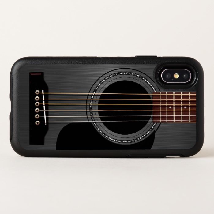 Black Acoustic Guitar OtterBox Symmetry iPhone X Case