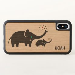 Black Cartoon Elephants iPhone X Case