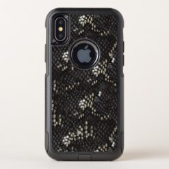 Black Diamond Snake Skin OtterBox Commuter iPhone X Case