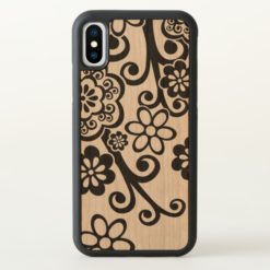 Black Floral iPhone X Case