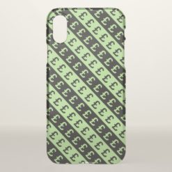 Black & Green Pound Signs Striped Pattern iPhone X Case