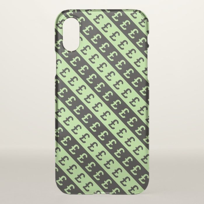 Black & Green Pound Signs Striped Pattern iPhone X Case