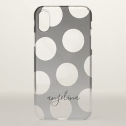 Black Ombre Custom Polka Dots Name CAN EDIT COLOR iPhone X Case