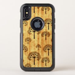 Black Trees Pattern on Vintage Paper OtterBox Commuter iPhone X Case