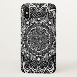 Black & White Mandala Pattern iPhone X Case