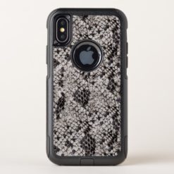 Black and Gray Snake Skin OtterBox Commuter iPhone X Case