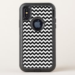 Black and White Chevron OtterBox Defender iPhone X Case