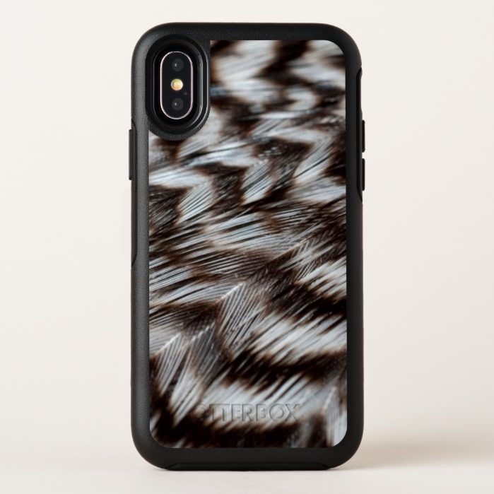 Black and White Feathers in Detail OtterBox Symmetry iPhone X Case