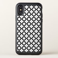 Black and White Quatrefoil Speck iPhone X Case
