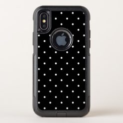 Black and White Small Polka Dots Pattern OtterBox Commuter iPhone X Case