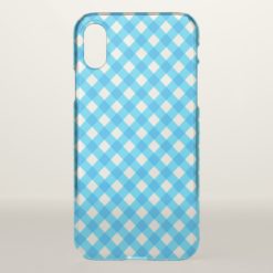 Blue Gingham iPhone X Case