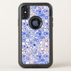 Blue Round Shapes on Pink OtterBox Defender iPhone X Case