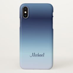 Blue Sea Gradient Monogram iPhone X Case