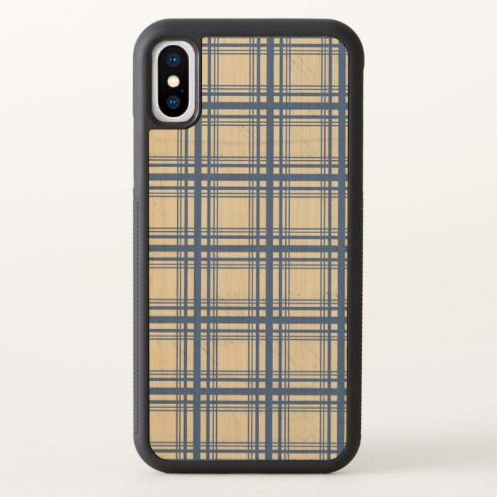 Blue Tartan Plaid Checker iPhone X Case