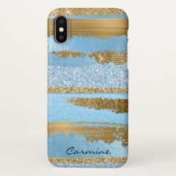 Blue and Gold Glam iPhone X Case