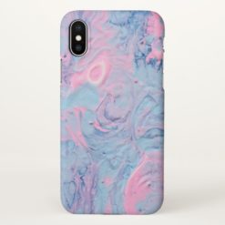 Blue and Pink Acrylic Pour Design iPhone X Case