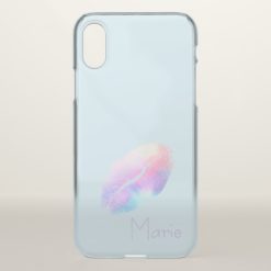 Blue and Pink Lipstick Kiss Sassy and Chic iPhone X Case