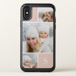 Blush Custom Photo Collage Monogram iPhone X Case