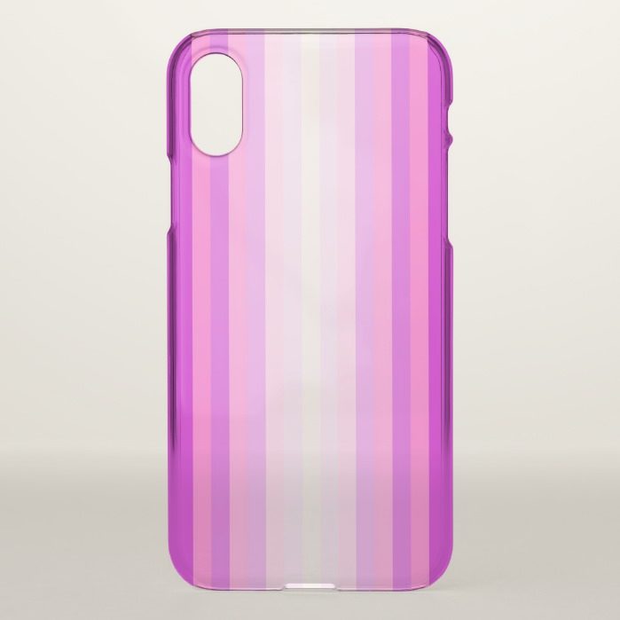 Blushing Pink Stripes Apple iPhone X Clear Case