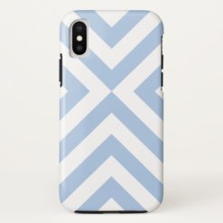 Bold Light Blue and White Chevrons iPhone X Case
